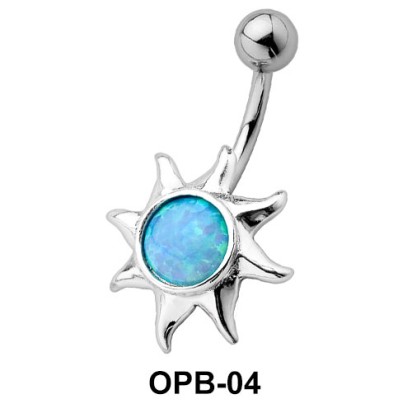 Stone Encrusted Sunrays Belly Piercing OPB-04