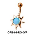 Stone Encrusted Sunrays Belly Piercing OPB-04