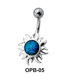 Stone Set Sunflower Belly Piercing OPB-05