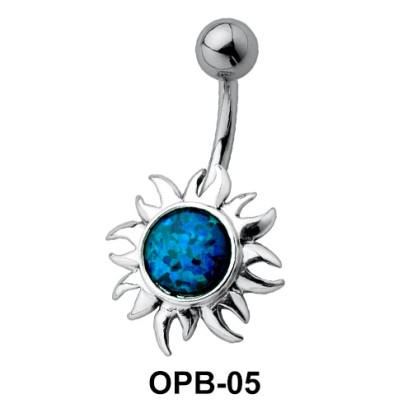 Stone Set Sunflower Belly Piercing OPB-05