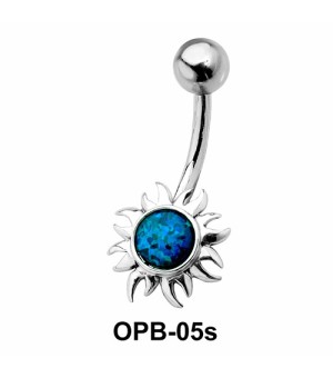 Stone Encrusted Flower Belly Piercing OPB-05s