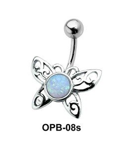 Stone Set Butterfly Filigree Belly Piercing OPB-08s