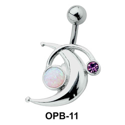 Interesting Design Stone Set Belly Piercing OPB-11