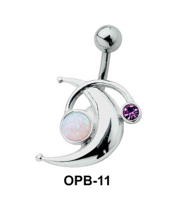 Interesting Design Stone Set Belly Piercing OPB-11