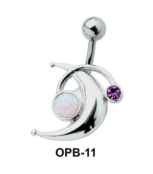 Interesting Design Stone Set Belly Piercing OPB-11