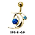 Interesting Design Stone Set Belly Piercing OPB-11