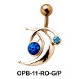 Interesting Design Stone Set Belly Piercing OPB-11