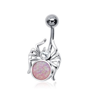 Stone Set Spider Belly Piercing OPB-23