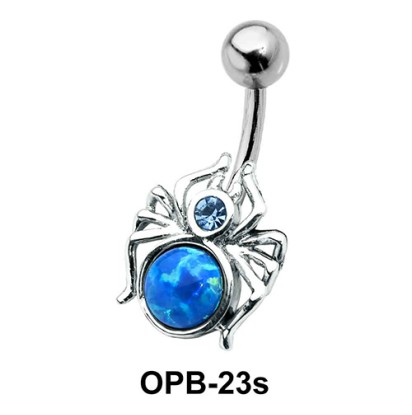 Stone Set Spider Belly Piercing OPB-23s