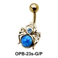 Stone Set Spider Belly Piercing OPB-23s