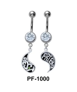 Yin Yang Shaped Best Friend Belly Piercing PF-1000