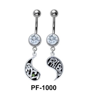 Yin Yang Shaped Best Friend Belly Piercing PF-1000