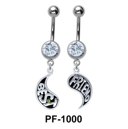 Yin Yang Shaped Best Friend Belly Piercing PF-1000