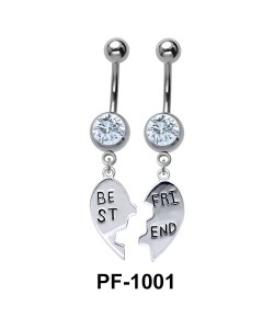 Broken Heart Best Friend Belly Piercing PF-1001