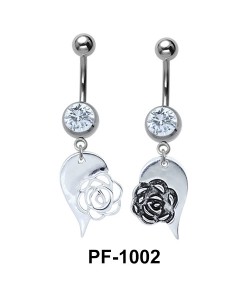 Rose Heart Innovative Belly Piercing PF-1002