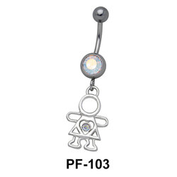 Stone Set Doll Belly Rings PF-103