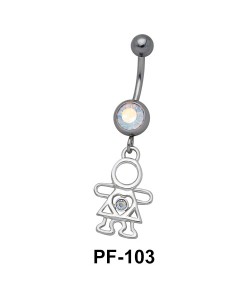 Stone Set Doll Belly Rings PF-103