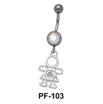 Stone Set Doll Belly Rings PF-103