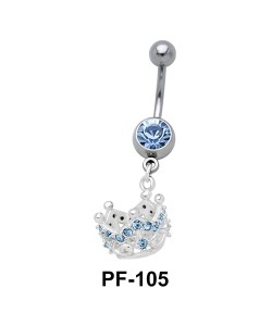 Crown with Stones Belly Piercing PF-105