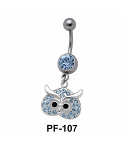 Stone Studded Owl Belly Piercing PF-107