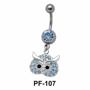 Stone Studded Owl Belly Piercing PF-107