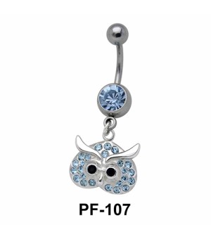 Stone Studded Owl Belly Piercing PF-107