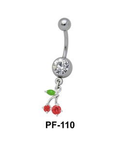 Cherry with Leaves Belly Piercing PF-110