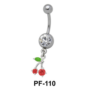 Cherry with Leaves Belly Piercing PF-110