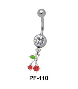 Cherry with Leaves Belly Piercing PF-110