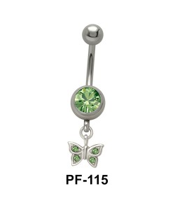 Butterfly n Stone Belly Piercing PF-115