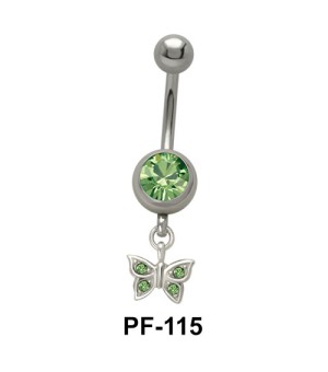 Butterfly n Stone Belly Piercing PF-115