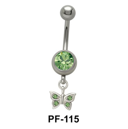 Butterfly n Stone Belly Piercing PF-115