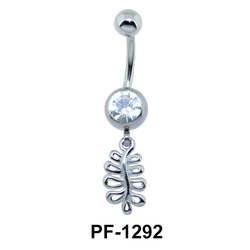 Leaf with Stone Belly Piercing PF-1292