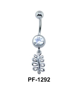 Leaf with Stone Belly Piercing PF-1292