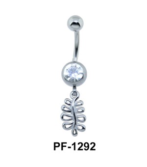 Leaf with Stone Belly Piercing PF-1292