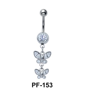 Butterfly Pair Shaped Belly Piercing PF-153