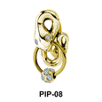 Coiled Snake with Stones Belly Piercing PIP-08
