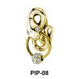 Coiled Snake with Stones Belly Piercing PIP-08