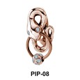 Coiled Snake with Stones Belly Piercing PIP-08