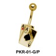 Dual Spade Cards Belly Piercing PKR-01