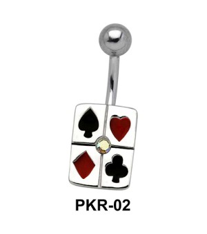 Playing Cards Designed Belly Piercing PKR-02