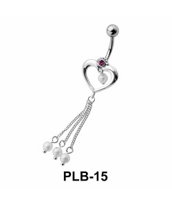 Heart with Chain Belly Pearls PLB-15