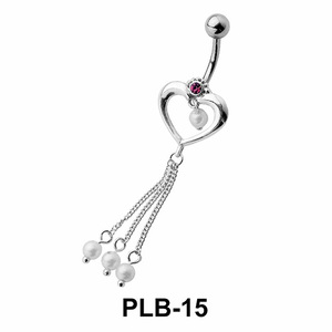 Heart with Chain Belly Pearls PLB-15