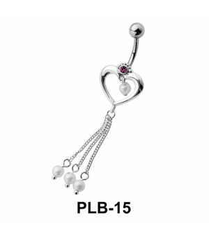 Heart with Chain Belly Pearls PLB-15