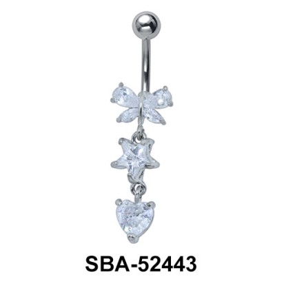 Multiple Stone Belly Piercing SBA-52443