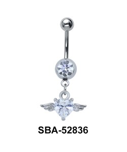 Belly Piercing with Winged Heart SBA-52836 