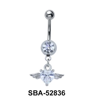 Belly Piercing with Winged Heart SBA-52836 