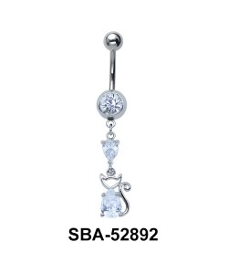 Kitty Shaped Belly Piercing SBA-52892