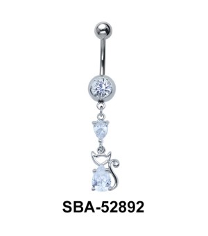 Kitty Shaped Belly Piercing SBA-52892