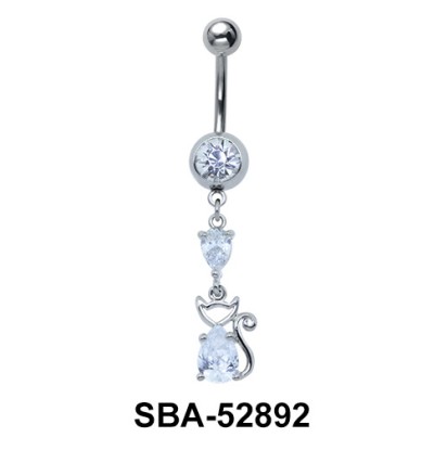 Kitty Shaped Belly Piercing SBA-52892